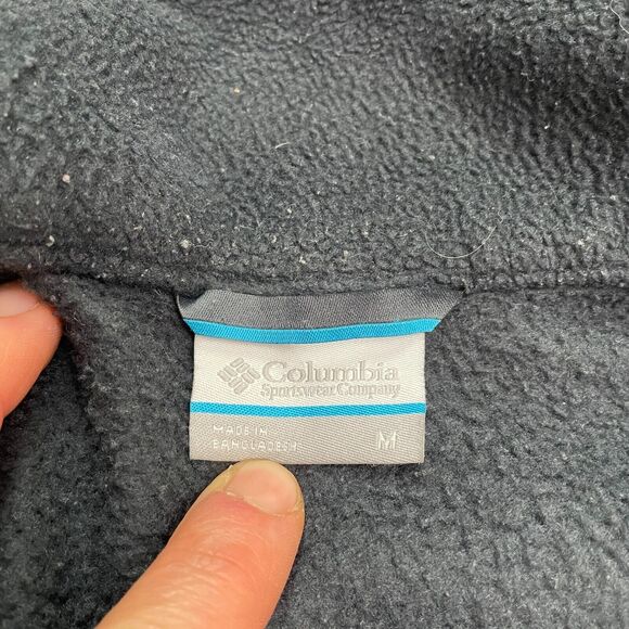 Columbia Steens Mountain Fleece Jacket Mens Medium Gray Black Full Zip Outdoor - Picture 3 of 15